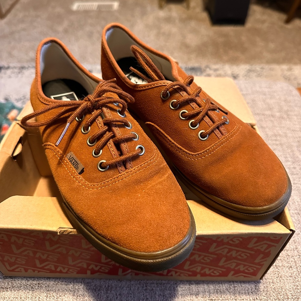 Vans Brown Sneakers Moccasin-Style Leather - Picture 1 of 4